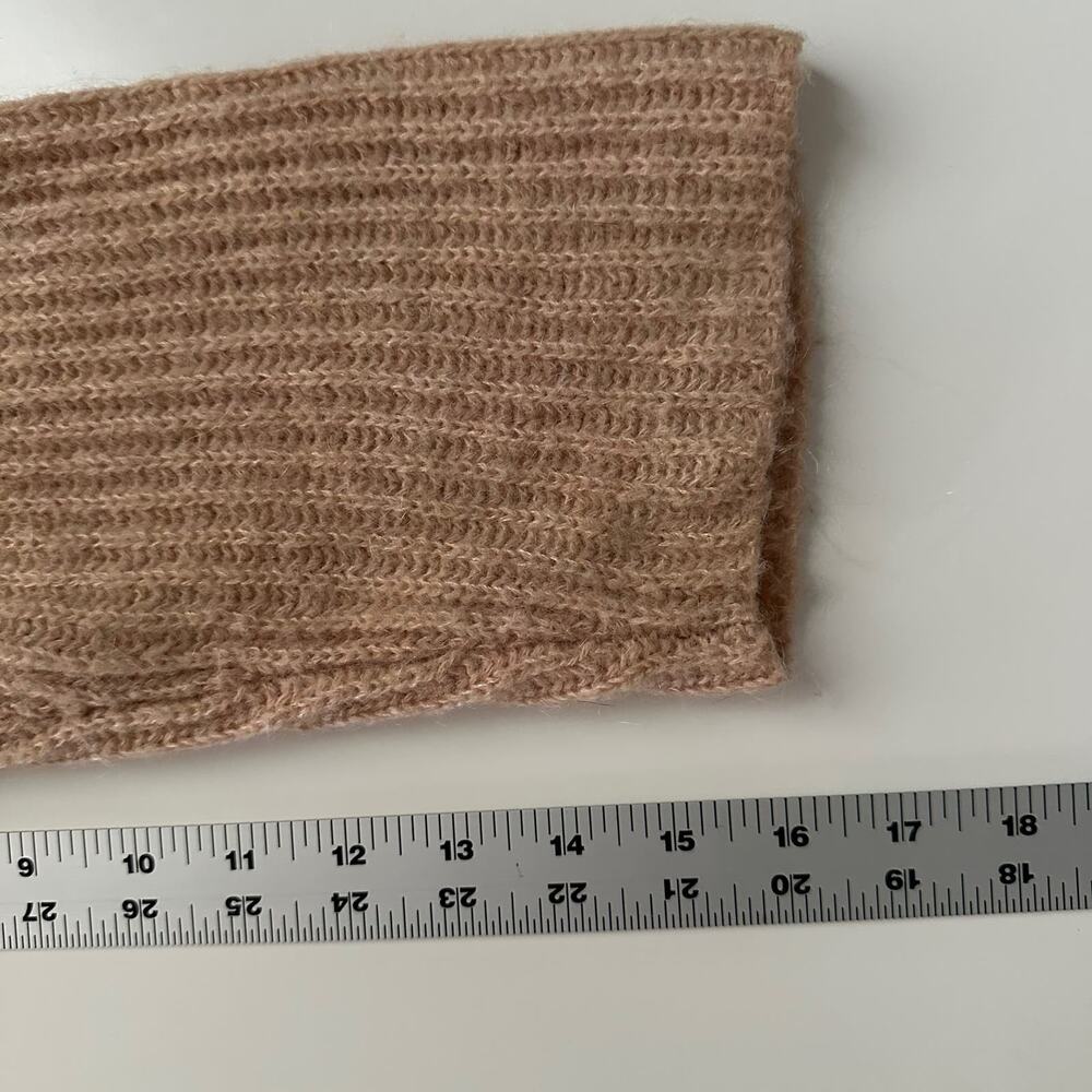 Point Sur J Crew Wool Mohair Blend Cowl‎ Turtleneck Chunky Rib Blush Sweater S - Picture 5 of 7